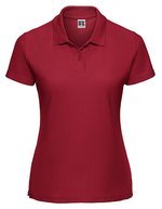 Russel Polycotton Polo mit Seitenschlitzen für Damen – Classic Red