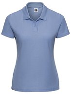 Russel Polycotton Polo mit Seitenschlitzen für Damen, Black XS, Z539F – Sky