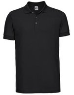 Russel Figurnahes Polo mit Fischgrät-Seitenschlitzen, Black L, Z566 – Nero