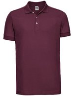 Russel Figurnahes Polo mit Fischgrät-Seitenschlitzen, Black L, Z566 – Borgogna