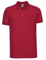 Russel Figurnahes Polo mit Fischgrät-Seitenschlitzen, Black L, Z566 – Classico Rosso