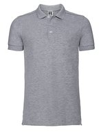 Russel Figurnahes Polo mit Fischgrät-Seitenschlitzen, Black L, Z566 – Chiaro Oxford (Melange)