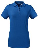 Russel Slim Fit Stretch Piqué Poloshirt für Damen, Black XS, Z567F – Bright Royal