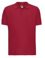 Russel Baumwoll-Poloshirt mit Double-Tuck Piqué, Azure Blue XS, Z577 – Classic Red