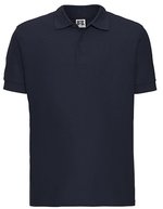 Russel Baumwoll-Poloshirt mit Double-Tuck Piqué, Azure Blue XS, Z577 – French Navy