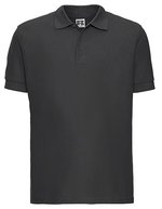Russel Baumwoll-Poloshirt mit Double-Tuck Piqué, Azure Blue XS, Z577 – Titanium (Solid)