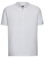 Russel Baumwoll-Poloshirt mit Double-Tuck Piqué, Azure Blue XS, Z577 – White