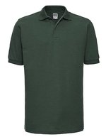 Russel Poloshirt aus Baumwolle mit Strukturstreifen, Black XS, Z599 – Bottle Green