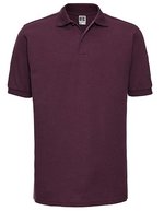Russel Poloshirt aus Baumwolle mit Strukturstreifen, Black XS, Z599 – Burgundy