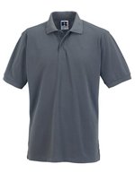Russel Poloshirt aus Baumwolle mit Strukturstreifen, Black XS, Z599 – Convoy Grey (Solid)