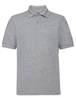 Russel Poloshirt aus Baumwolle mit Strukturstreifen, Black XS, Z599 – Light Oxford (Heather)