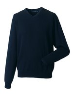 Russell Collection Strickpullover Russell Collection V-Ausschnitt – French Navy