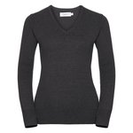 Russell Collection CottonBlend™ V-Neck Pullover Damen, Black XXS, Z710F – Bild 3