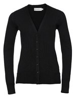 Russell Collection Baumwoll-Polyacryl V-Ausschnitt Cardigan – Black