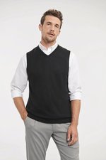 Russell Collection Ärmelloser V-Ausschnitt Pullunder Cotton Blend™, Black XXS, Z716 – Bild 1
