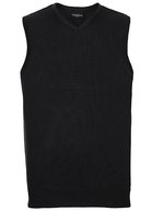 Russell Collection Ärmelloser V-Ausschnitt Pullunder Cotton Blend™ – Black