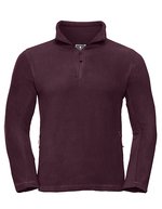 Russel Fleecepullover mit Kadettkragen und Reißverschluss, Black XS, Z8740 – Burgundy
