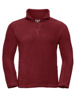 Russel Fleecepullover mit Kadettkragen und Reißverschluss, Black XS, Z8740 – Classic Red