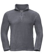 Russel Fleecepullover mit Kadettkragen und Reißverschluss, Black XS, Z8740 – Convoy Grey (Solid)