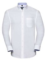 Russell Collection Langarmhemd aus 100% Bio-Baumwolle, Oxford Blue/Oxford Navy 3XL (47/48), Z920 – White/Oxford Blue