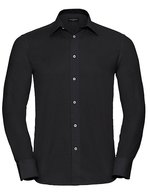 Russell Collection Tailliertes Oxford Hemd aus Baumwolle – Black