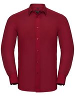 Russell Collection Tailliertes Popeline-Hemd mit Kragen – Classic Red