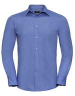 Russell Collection Tailliertes Popeline-Hemd mit Kragen – Corporate Blue