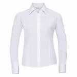 Russell Collection Body-Hugging Poplin Shirt with Button Placket, French Navy M, Z924F – image 3