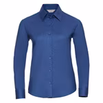Russell Collection Oxford Bluse Slim Fit Pastellfarbe, Silver L, Z932F – Bild 3