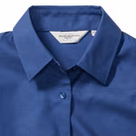 Russell Collection Oxford Bluse Slim Fit Pastellfarbe, Silver L, Z932F – Bild 6