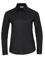 Russell Collection Oxford Bluse Slim Fit Pastellfarbe – Black