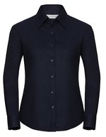 Russell Collection Oxford Bluse Slim Fit Pastellfarbe – Bright Navy