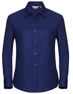 Russell Collection Oxford Bluse Slim Fit Pastellfarbe – Bright Royal