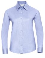 Russell Collection Oxford Bluse Slim Fit Pastellfarbe – Oxford Blue