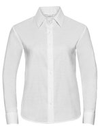 Russell Collection Oxford Bluse Slim Fit Pastellfarbe, Black XS, Z932F – Bianco