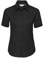 Russell Collection Kurzarm-Hemd Oxford Kollektion für Damen – Black