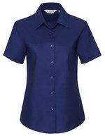 Russell Collection Kurzarm-Hemd Oxford Kollektion für Damen – Bright Royal