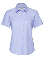 Russell Collection Kurzarm-Hemd Oxford Kollektion für Damen – Oxford Blue