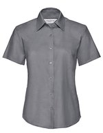 Russell Collection Kurzarm-Hemd Oxford Kollektion für Damen – Silver