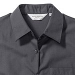 Russell Collection Klassische Popeline-Bluse mit Brusttasche, Black XS, Z934F – Bild 6