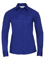 Russell Collection Klassische Popeline-Bluse mit Brusttasche – Bright Royal