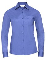 Russell Collection Klassische Popeline-Bluse mit Brusttasche – Corporate Blue