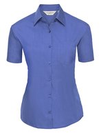 Russell Collection Klassisches Kurzarmhemd aus Polycotton – Corporate Blue