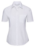 Russell Collection Klassisches Kurzarmhemd aus Polycotton, Black XS, Z935F – Bianco