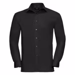 Russell Collection Long-Sleeve Shirt made of Combed Cotton with Chest Pocket, Black 3XL (47/48), Z936 – image 3