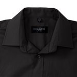 Russell Collection Langarmhemd aus gekämmter Baumwolle mit Brusttasche, Black 3XL (47/48), Z936 – Bild 6