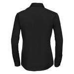 Russell Collection Langarm-Bluse aus gekämmter Baumwolle, Black XS, Z936F – Bild 4