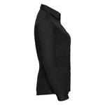 Russell Collection Langarm-Bluse aus gekämmter Baumwolle, Black XS, Z936F – Bild 5