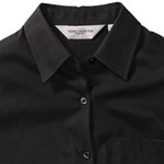 Russell Collection Langarm-Bluse aus gekämmter Baumwolle, Black XS, Z936F – Bild 6