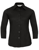 Russell Collection 3/4-Ärmel Bluse mit Stretch-Material – Black